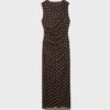 Rochie midi fără mâneci din tul cu buline Rochie midi fără mâneci din tul cu buline