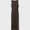 Rochie midi fără mâneci din tul cu buline Rochie midi fără mâneci din tul cu buline