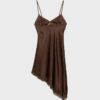 Rochie scurtă asimetrică din satin