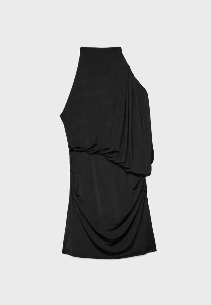 Rochie scurtă asimetrică drapată