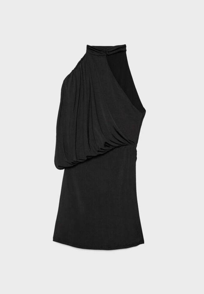 Rochie scurtă asimetrică drapată