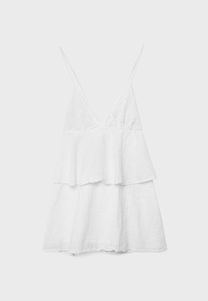 Rochie scurtă cu bretele și volane Rochie scurtă cu bretele și volane