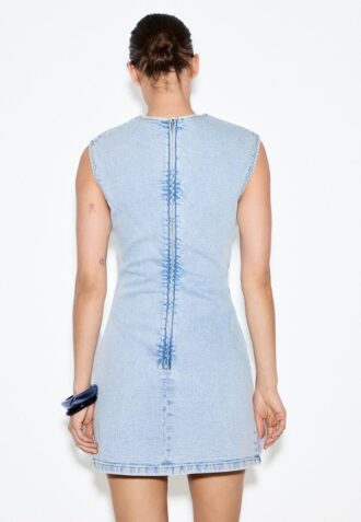 Rochie scurtă din denim cu strasuri Rochie scurtă din denim cu strasuri