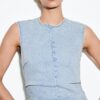 Rochie scurtă din denim cu strasuri