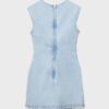 Rochie scurtă din denim cu strasuri