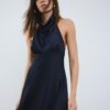 Rochie scurtă din satin cu gât halter Rochie scurtă din satin cu gât halter