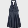 Rochie scurtă din satin cu gât halter Rochie scurtă din satin cu gât halter