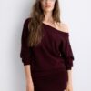 Rochie scurtă din tricot cu guler barcă Rochie scurtă din tricot cu guler barcă