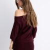 Rochie scurtă din tricot cu guler barcă Rochie scurtă din tricot cu guler barcă