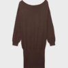 Rochie scurtă din tricot cu guler barcă Rochie scurtă din tricot cu guler barcă