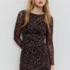 Rochie scurtă din tul cu imprimeuri