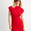 Rochie scurtă mulată cu detalii drapate Rochie scurtă mulată cu detalii drapate