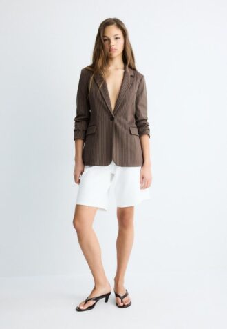Sacou basic din tricot cu dungi