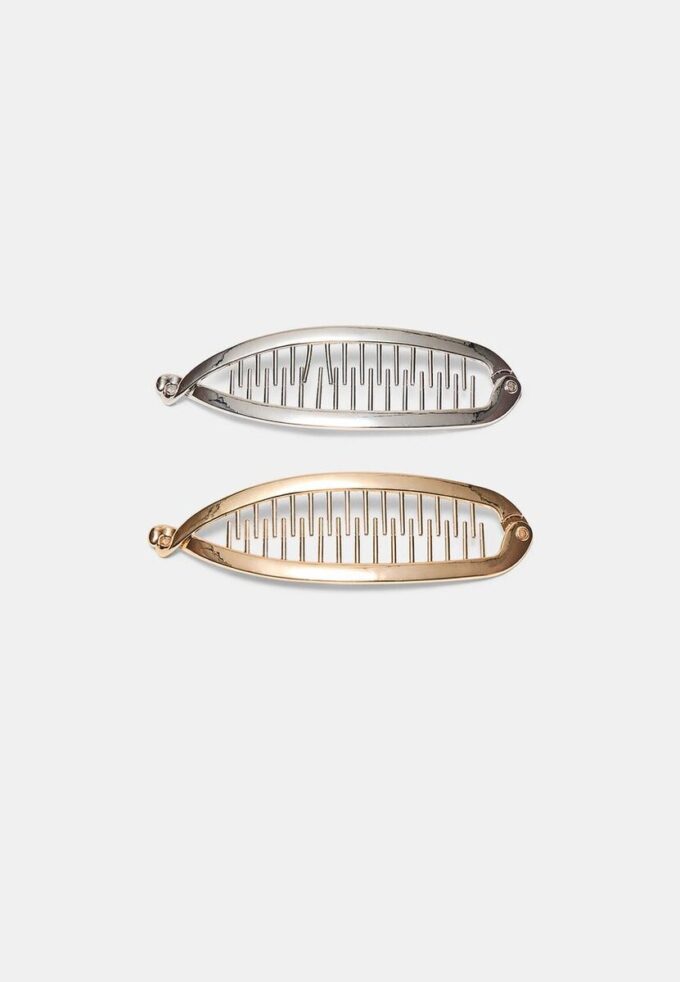 Set de 2 agrafe metalice tip banană