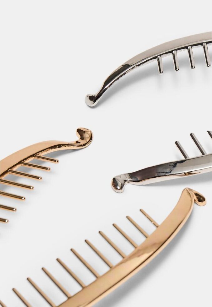Set de 2 agrafe metalice tip banană