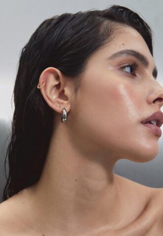 Set de 2 cercei inelari groși, rezistenți la apă