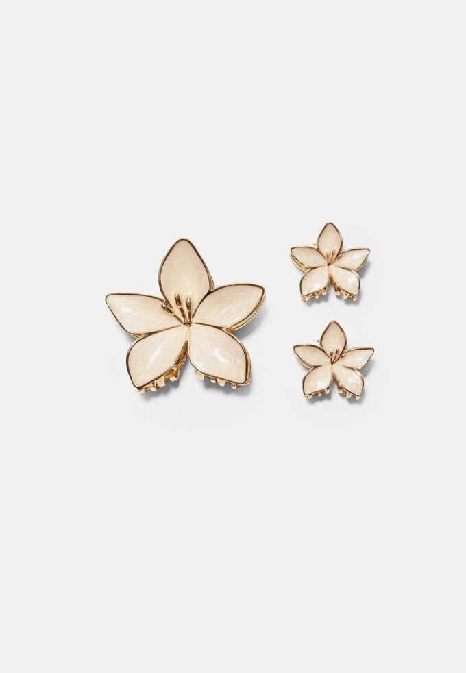 Set de 3 agrafe cu flori