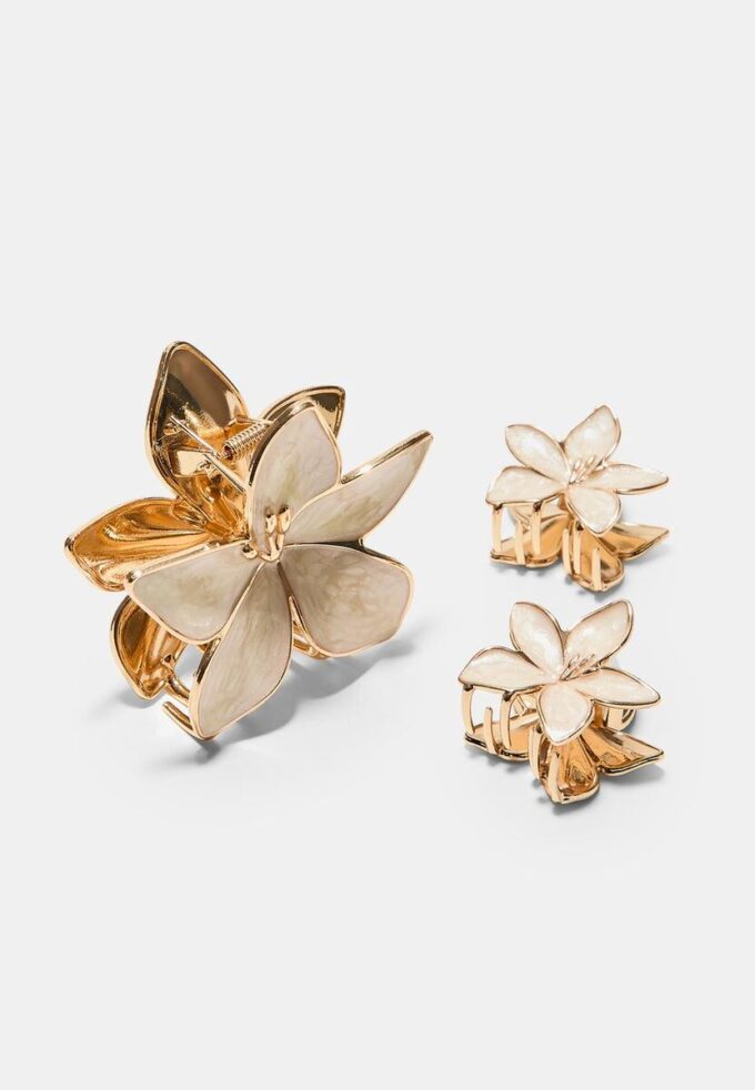 Set de 3 agrafe cu flori