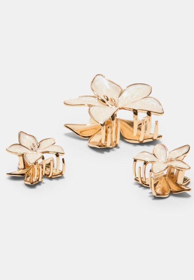 Set de 3 agrafe cu flori