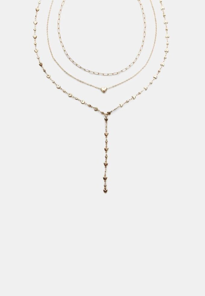 Set de 3 coliere Lariat Heart