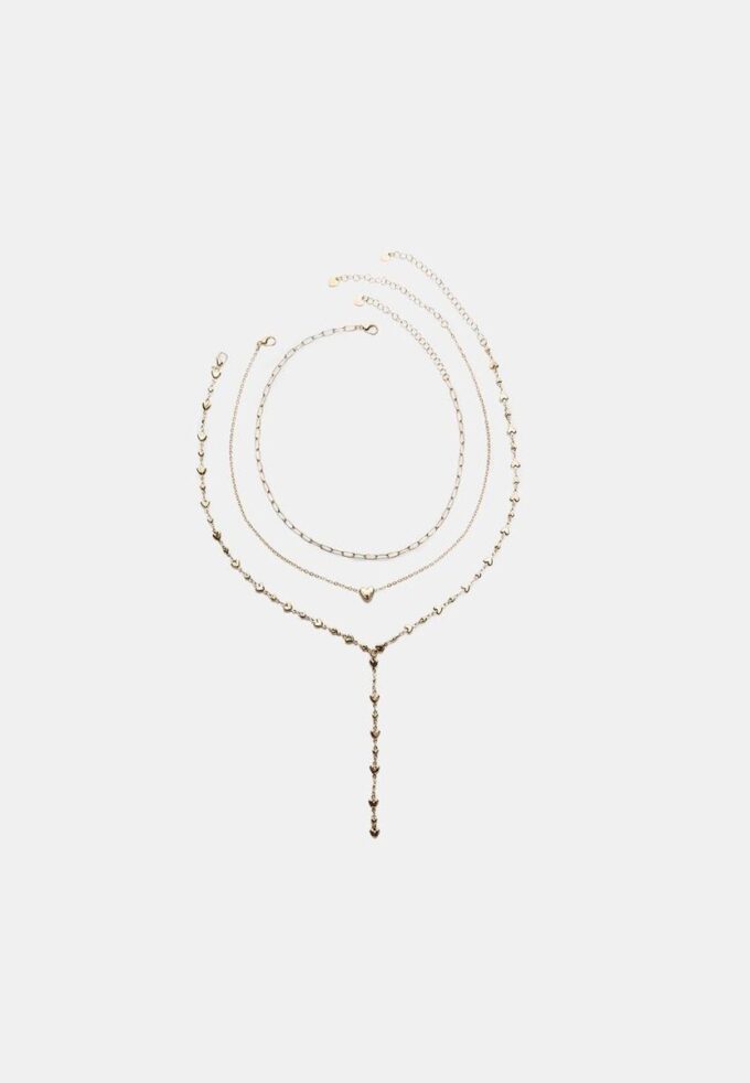Set de 3 coliere Lariat Heart