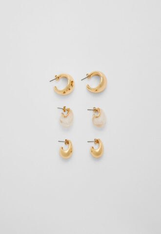 Set de 3 perechi de mini-cercei voluminoși