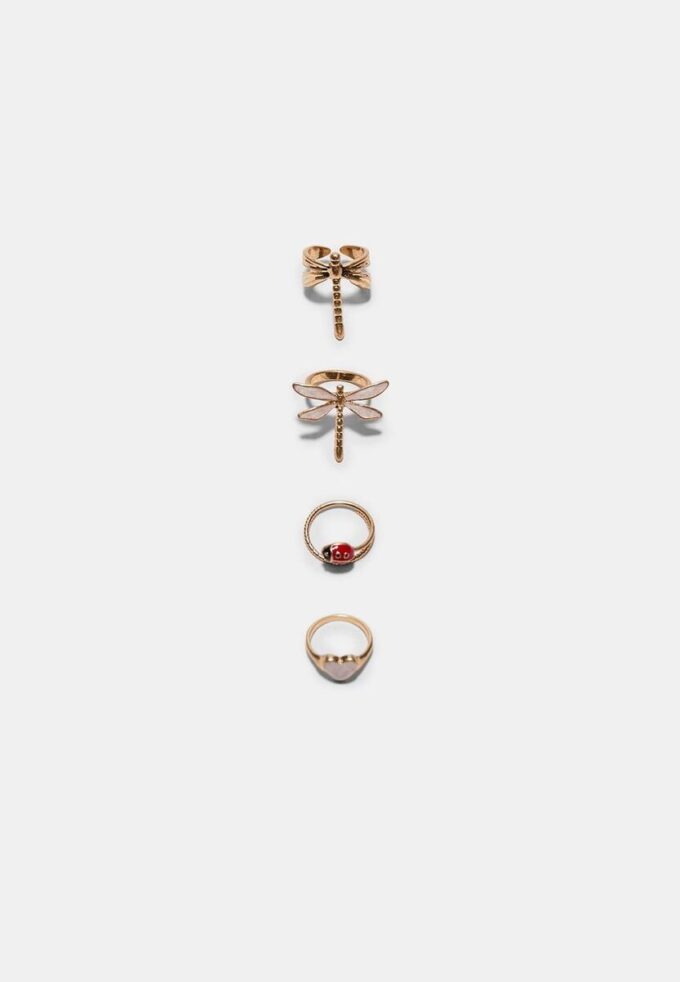 Set de 4 inele Dragonfly