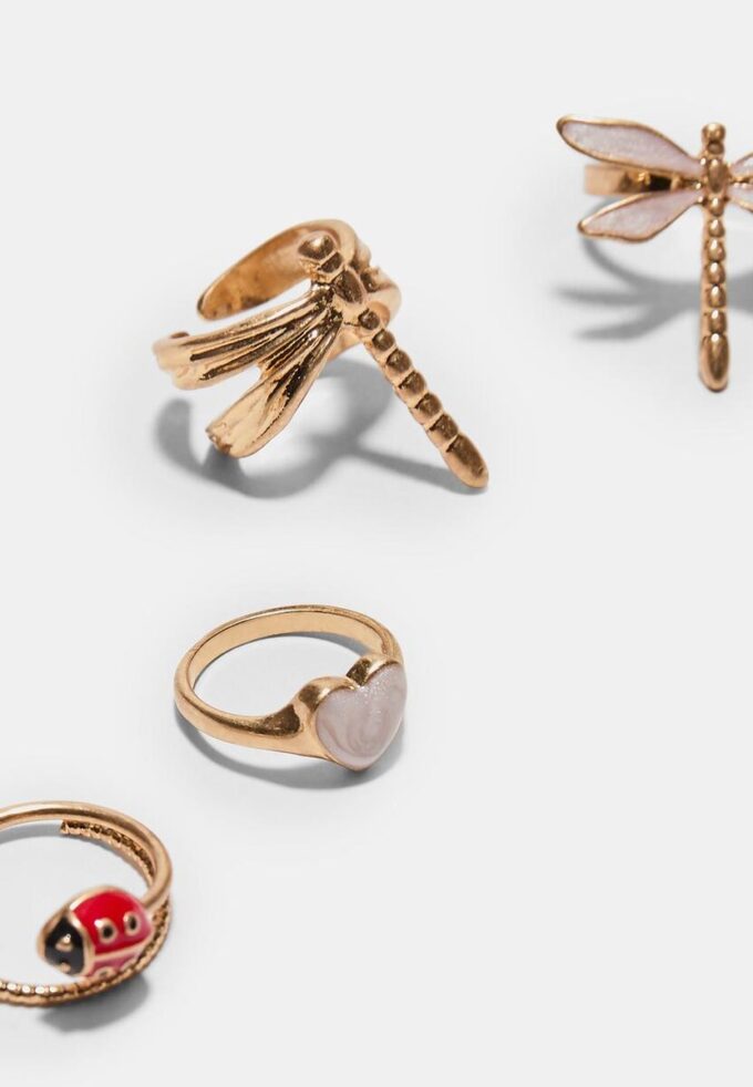Set de 4 inele Dragonfly
