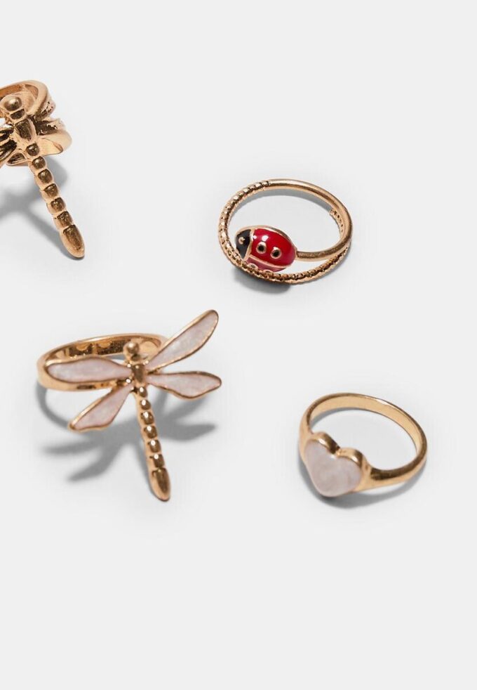 Set de 4 inele Dragonfly