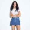 Skort din denim cu curea Skort din denim cu curea