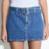 Skort din denim cu curea Skort din denim cu curea