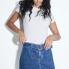 Skort din denim cu curea Skort din denim cu curea