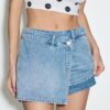 Skort din denim cu încrucișare Skort din denim cu încrucișare