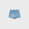Skort din denim cu încrucișare Skort din denim cu încrucișare