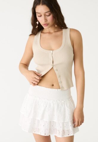 Skort fluidă cu broderie