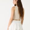 Skort fluidă cu broderie Skort fluidă cu broderie