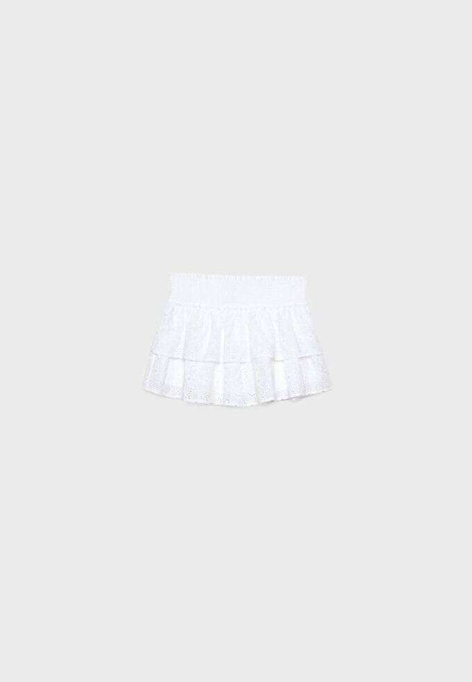 Skort fluidă cu broderie Skort fluidă cu broderie