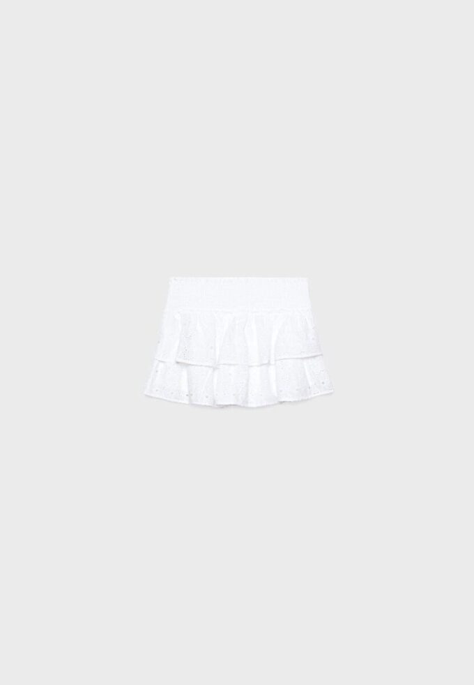 Skort fluidă cu broderie Skort fluidă cu broderie
