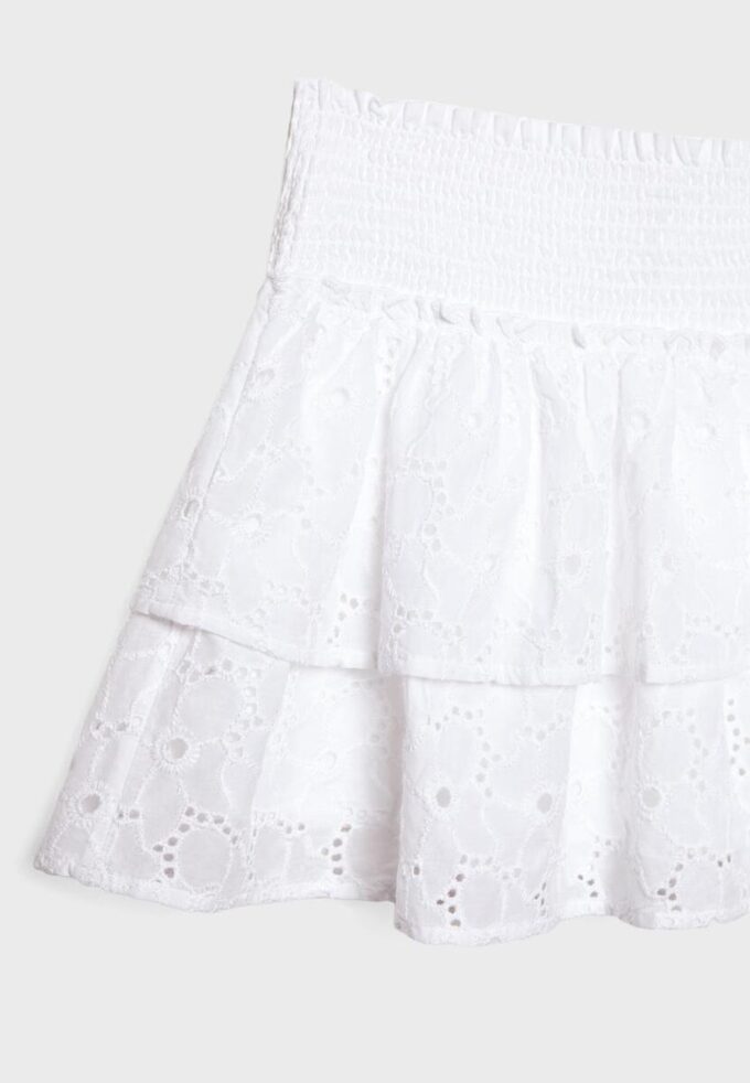 Skort fluidă cu broderie Skort fluidă cu broderie