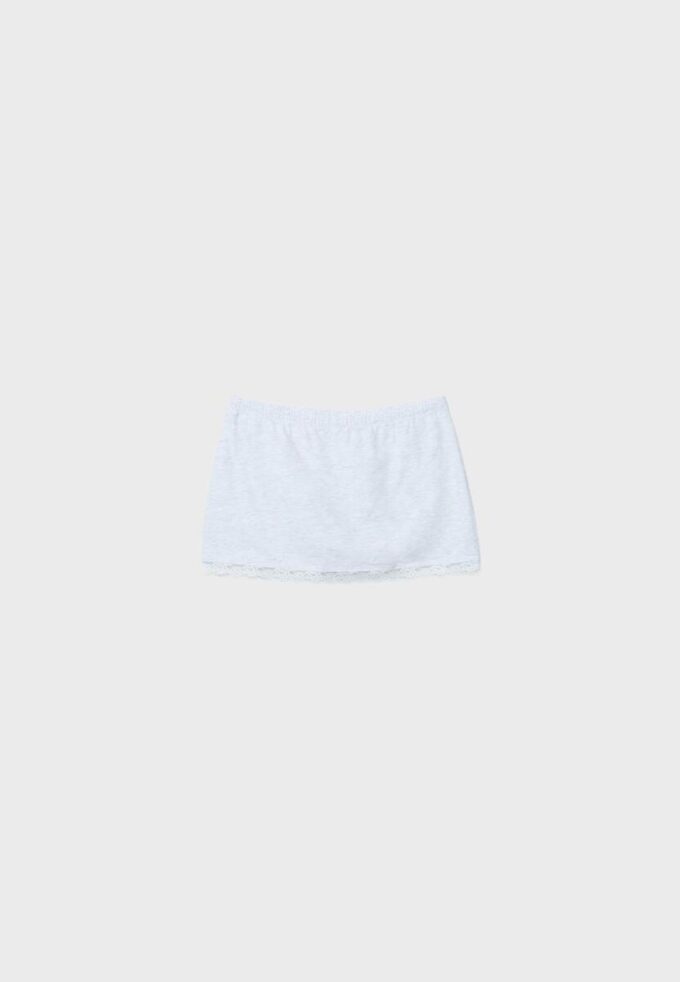Skort mini cu bordură din dantelă Skort mini cu bordură din dantelă