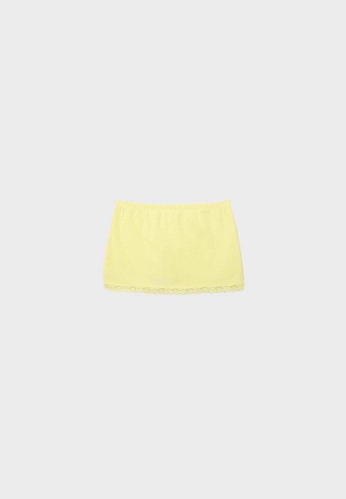 Skort mini cu bordură din dantelă Skort mini cu bordură din dantelă