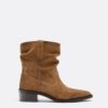 Slouchy ghete din piele de cowboy cu talpă joasă