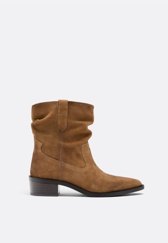 Slouchy ghete din piele de cowboy cu talpă joasă