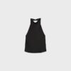 Top cu gât halter cu efect de satin Top cu gât halter cu efect de satin