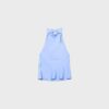 Top cu gât halter cu efect de satin Top cu gât halter cu efect de satin