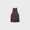 Top cu gât halter cu efect de satin Top cu gât halter cu efect de satin