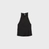 Top cu gât halter cu efect de satin Top cu gât halter cu efect de satin