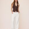 Top cu gât halter din bengalină Top cu gât halter din bengalină