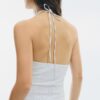 Top cu gât halter din bengalină Top cu gât halter din bengalină