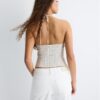 Top cu gât halter din bengalină Top cu gât halter din bengalină